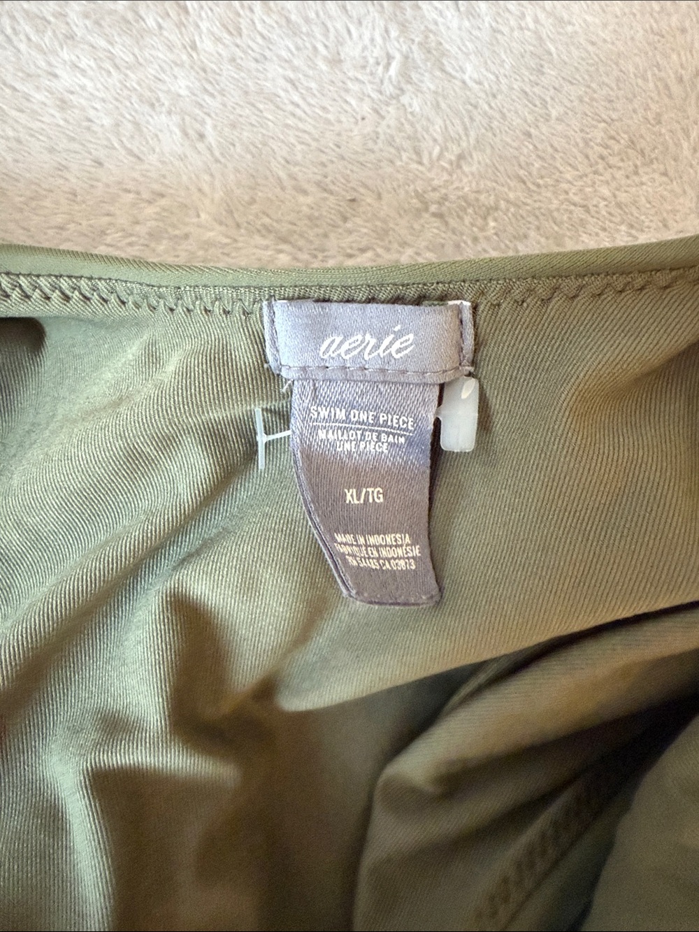 AERIE Olive Green One-Piece Swimsuit - Picture 3 of 3